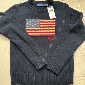 NWT Polo Ralph Lauren Navy Flag Sweater